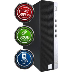 HP EliteDesk 800G4 Desktop Computer | Hexa Core Intel i5 (3.2) | 32GB DDR4 RAM | 1TB SSD Solid State | Windows 11 Professional | Home or Office PC (Renewed)
