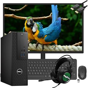 Dell Precision 3420 SFF Small Form Factor Desktop w/ 24in FHD Monitor, Core i5-6th 3.2GHz up to 3.6GHz, 16GB RAM, 256GB SSD, Headset, DP Cord, Windows 10 Pro (Renewed)