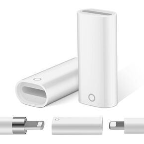 3 Pack Charging Adapter for Apple Pencil 1st Generation Female to Female Charge Adapter Connector Compatible with Lightning Cable Plug and Play Charger for Apple Pen iPad Pencil 1st Gen White