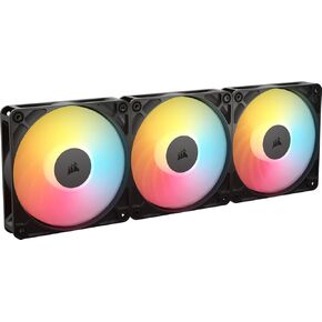 CORSAIR RS120-R ARGB 120mm PWM +5 ARGB Reverse Fans – Reverse Rotor, Eight RGB LEDs, High Static Pressure, Daisy-Chain, Magnetic Dome Bearing, Zero RPM Mode – Triple Pack – Black