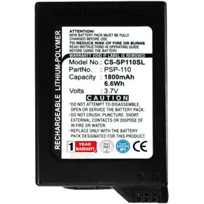 XSP Replacement Battery for S0NY PSP-1001, PSP-1006, PSP-1000G1, PSP-1000G1W, PSP-1000KCW, PSP-1000, PSP-1000K PN PSP-110