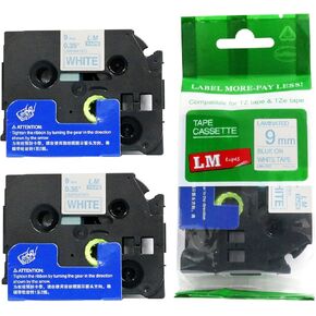 1/Pack LM Tapes - LMeD21 Premium 3/8" Black Print on Bright Green Label Compatible with P-Touch TZe-D21 Tape and Includes Tape Color/Size Guide. Replaces TZ-D21 9mm 0.35 Laminated.