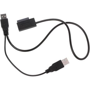 USB 2.0 to 7 6 13Pin Slimline Sata Adapter Cable External Power for Laptop Mini CD-ROM DVD-ROM Converter