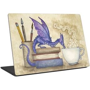 Skinit Laptop Decal Skin Compatible with Universal Laptop 17in (13.8 x 10in) - Tate and Co. Whats in Here Coffee Dragon Design