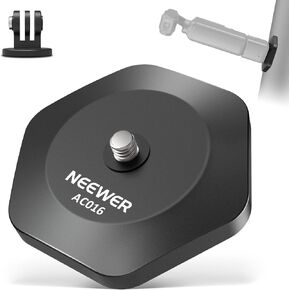 Neewer Magnetic Camera Mount Base Compatible with DJI Osmo Pocket 3 Insta360 X4/3/GO 3S/3, Strong Magnetic Stand Quick Release Base Mount with 1/4" Screw for Gimbal Camera, Rubber Coated, AC016