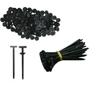 100 Pcs Nylon Universal Cable Ties Buckle, Heavy-Duty Self-Locking Nylon Cable Tie Holder for Auto Repairing Quick Fix and Hole Fastening Multipurpose Plastic Cable Ties
