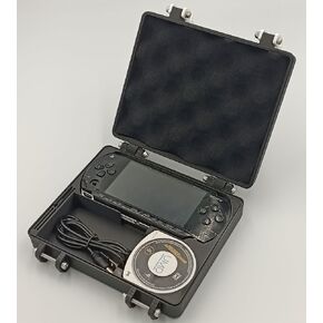 Rugged Protective Carrying Case for PSP 1000 - Holds 5 Games, 4 Memory Cards, USB Charging Cable