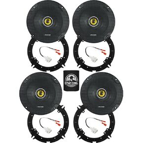 KICKER Speakers 6.5 inch for Hyundai Elantra 2017-2020 Upgrade Kit - 4 Pack of CS Series with Adapters and Harness, Coaxial 6 1/2 Car Audio Front and Rear Door Speaker CSC65, 46CSC654