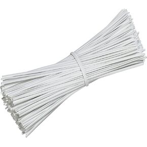 SumDirect 1000pcs 4 Inch Twist Ties - Reusable White Plastic Coated Cable Wire Ties for Bags, Bread,Household and Office