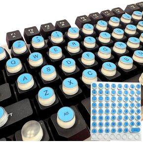 Raised Keyboard Stickers for Long Nails, 72 PCS Soft Silicone Adhesive Colorful Keycaps for Fast Gaming Office Typing, Secure and Fit Desktop Keyboards (Purple)