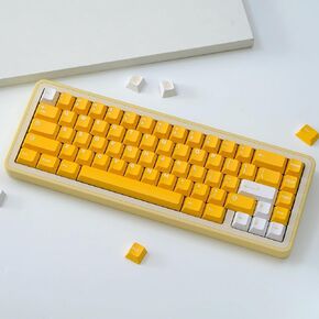 136 مفاتيح Doubleshot keycaps الكرز ملف تعريف keycap الأصفر ملاءمة لـ 61/64/87/104/108 لوحة مفاتيح Cherry MX