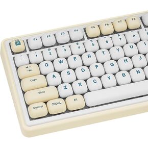 Thick PBT Keycaps Set, Cute Green Keycap MOG Profile, 5 Side Dye-Sublimation Round Keycaps 140 Keys, Custom Kawaii Keyboard Key caps Set for for Cherry Gateron MX Swithes Mechanical Keyboards