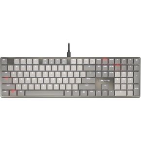 Cherry KC 500 MX LP Mechanical Low Profile Keyboard | Slim Design | White Lighting | PBT Key caps New MX LP 2.0 Switches (Gray, TKL)