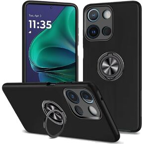 for Motorola Moto G Stylus 5G 2025 XT2517 Chief RingStand Hybrid Cover Phone Case + Tempered Glass + Extreme Band (Black)