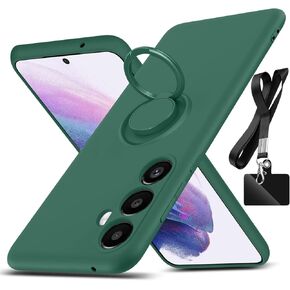 for Galaxy A54 5G Case, with 360°Rotatable Ring Holder Kickstand & Strap Lanyard Premium Liquid Silicone Slim Shockproof Protective Case for Galaxy A54 5G, Deep Purple 2.170