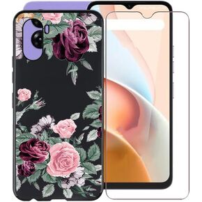 for Umidigi G3 Max Case, with [ 1 x Tempered Glass Protective Film], Black Soft Silicone Protection Sleeves Shockproof Bumper Case for Umidigi G3 Max (6.60") - Black