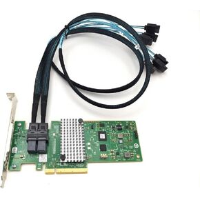 SAS 9340-8I SAS3008 M1215 12GBPS SAS HBA + 2*SFF8643 SATA كابل