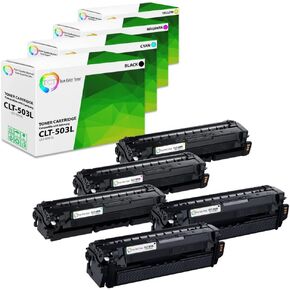 خرطوشة TCT 503L Toner 5 Pack - بديل متوافق مع Samsung CLT -503L يعمل مع الطابعات Samsung Proxpress C3010nd C3060ND (أسود سايان أرجواني أصفر)