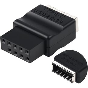 USB 2.0 9 Pin to Type-E Motherboard Header Extension Adapter USB 9-Pin Female to Type E Female Converter Front Panel Header