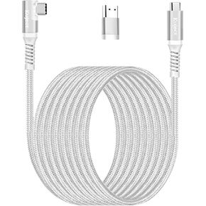 Kuject Link Cable 20FT Compatible for Quest 3S/3, Quest 2/Pro, Pico 4, Nylon Braided Accessories for Rift S/Steam VR Games, USB 3.0 Type C to C High Speed Data Transfer Charging Cord for Gaming PC