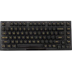 YUNZII X75 82 Key Hot Swappable Mechanical Keyboard with Transparent Keycaps, Gasket Mount 75 Keyboard, RGB Backlit Custom Gaming Keyboard for Windows/Mac (Crystal Ice Switch, Wired-Black)