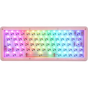 EPOMAKER Pastel64 60% VIA Wired Mechanical Gaming Keyboard Kit, Hot Swappable Programmable Kit, with Refinedly Tuned Stabilizers, Stacked Acrylic Case, North-Facing LED, Compatible with Windows/Mac