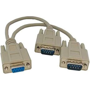 6" 2 DB9 Male to DB9 Female RS-232 Serial Y Cable