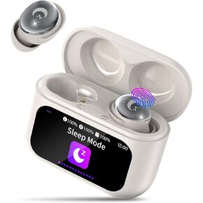 Sleep Earbuds Bluetooth 5.4 in Ear Light-Weight Headphones, 48H Smart Touch Screen Ear Buds, Mini Sleep Headphones Small Design for Side Sleepers, Clear Calls Earphones, 5 EQ Modes, IPX7, Black