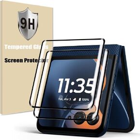 2 Pack for Motorola Razr 2025 Front Screen Protector,Moto Razr 2025 3D Curved Full Cover Tempered Glass,Anti Scratch Bubble Free Screen Protector for Razr 2025