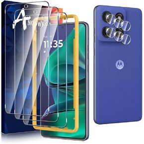 3 Pack for Moto G Stylus 2025 Screen Protector + [3 Pack]Motorola G Stylus 2025 Camera Lens Tempered Glass Protective Film.9H Hardness.Support Fingerprint Unlock.with Alignment Mounting Frame