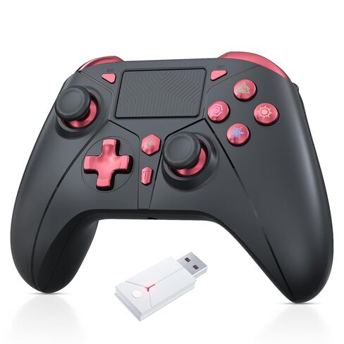 Gamrombo LED Wireless Controller for PS5/PS5 Pro/PS5 Slim with 2.4G Adapter, Compatible with PS4/Windows, Dual Vibration Gamepad with Marco/Turbo Function with 3.5mm headphone Jack in Kuwait