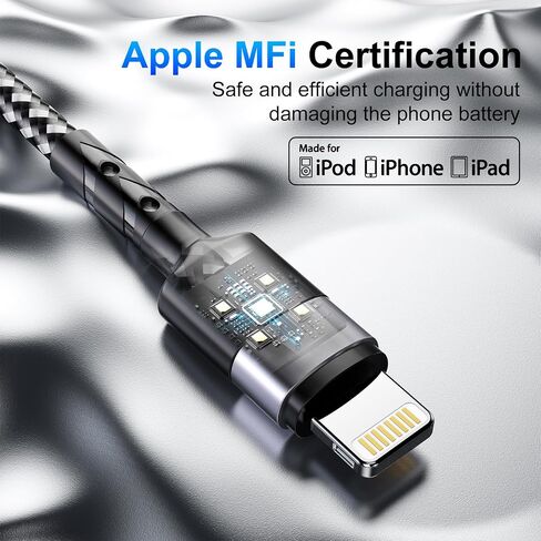 USB C إلى كبل البرق ، 3pack (6.6/6.6/10ft) كبل الشاحن السريع iPhone ، [Apple MFI معتمد in Saudi Arabia