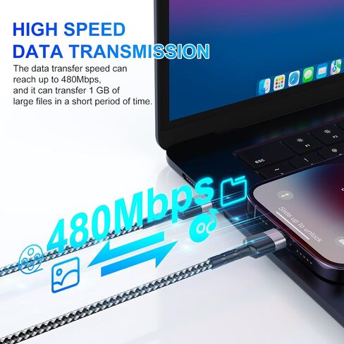 USB C إلى كبل البرق ، 3pack (6.6/6.6/10ft) كبل الشاحن السريع iPhone ، [Apple MFI معتمد in Saudi Arabia