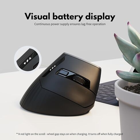 Uineer Ergonomic Vertical Mouse, 2.4G Wireless Mouse, Rechargeable, 4-DPI in Kuwait
