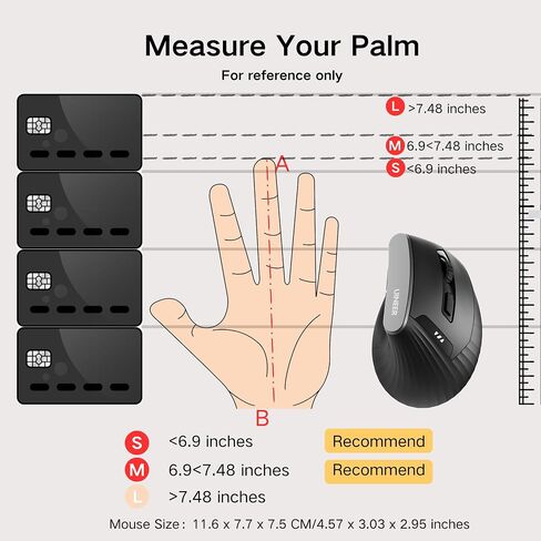 Uineer Ergonomic Vertical Mouse, 2.4G Wireless Mouse, Rechargeable, 4-DPI in Kuwait