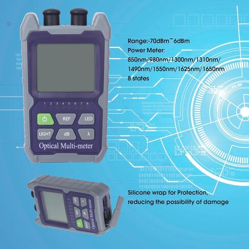 4 in 1 Function Rechargeable Fiber Optic Tester Portable Optical Power Meter (FC/SC/ST) & VFL 2MW Visual Fault Locator & LED Lighting, OPM & VFL, Range: (-70) dBm ~ (+10) dBm in Kuwait