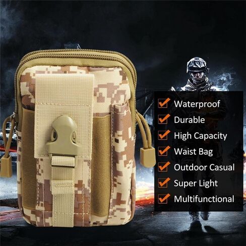 Outdoor Sport Men Women Waist Pack Bum Bag Belt Pouch Bicycle Bag Tactical Bag Hunting Thigh Bag Nylon Phone Bags Wallet (Black) in Saudi Arabia