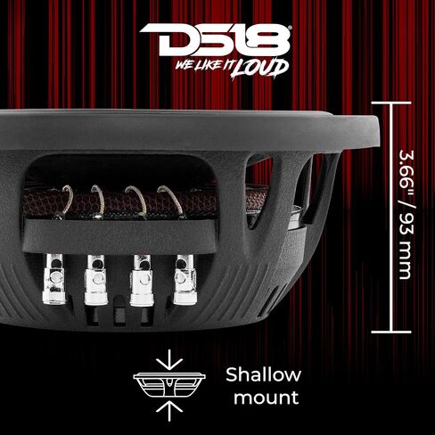 DS18 IXS10.4D Shallow Car Subwoofer - 10" 1000W MAX Power, 500W RMS, Dual Voice Coil, 4+4 Ohms Impedance (1 Speaker) (Renewed) in Saudi Arabia