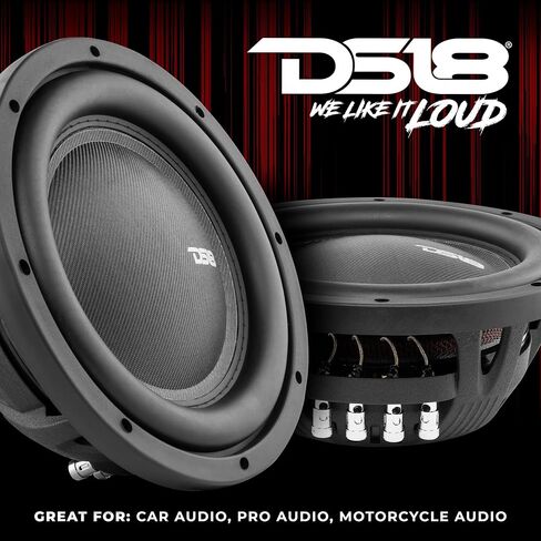 DS18 IXS10.4D Shallow Car Subwoofer - 10" 1000W MAX Power, 500W RMS, Dual Voice Coil, 4+4 Ohms Impedance (1 Speaker) (Renewed) in Saudi Arabia
