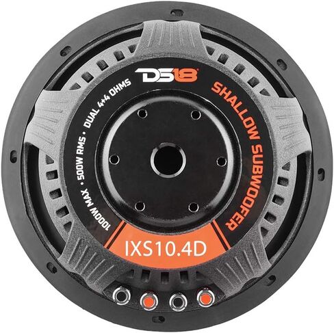 DS18 IXS10.4D Shallow Car Subwoofer - 10" 1000W MAX Power, 500W RMS, Dual Voice Coil, 4+4 Ohms Impedance (1 Speaker) (Renewed) in Saudi Arabia