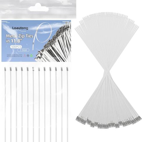 500 PCS ZIP ZIP في 11.8 "، 304 روابط كابل من الفولاذ المقاوم للصدأ ، قفل ذاتي الثقيلة مجموعة للصناعات ، والسيارات ، والاستخدام المنزلي ، والمزارع ، والأسوار ، والأنابيب in Kuwait