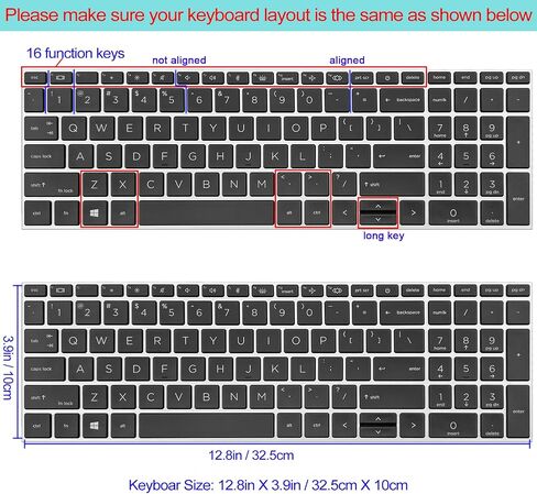 Silicone Keyboard Cover for 15.6" HP ProBook 450/455/650 G8 G9 G10, HP Zbook Power G8 G9,Cute Cat in Kuwait