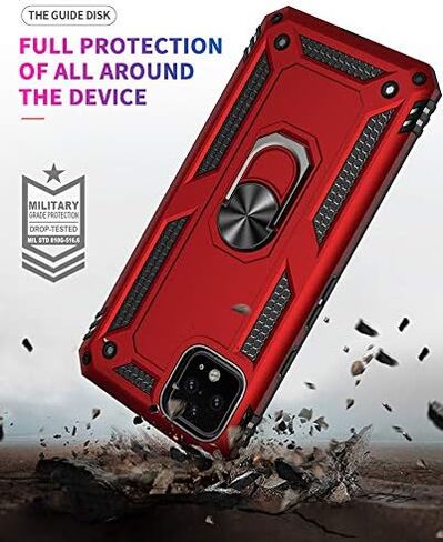 for Google Pixel 4 XL Case with [2 Pack] Tempered Glass Screen Protector, for Google Pixel 4XL Case [Military-Grade] Protective，with Magnetic Ring Stand Phone Cover Black in Kuwait