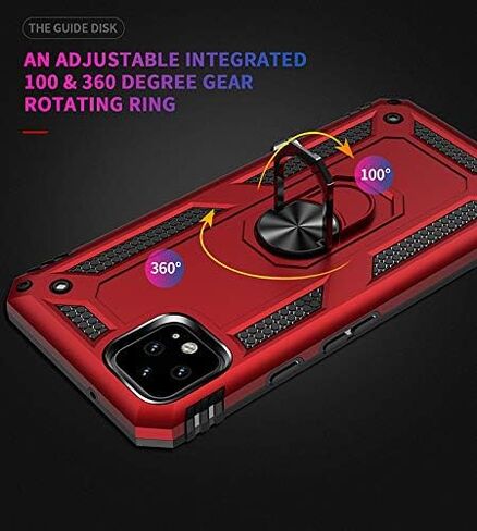 for Google Pixel 4 XL Case with [2 Pack] Tempered Glass Screen Protector, for Google Pixel 4XL Case [Military-Grade] Protective，with Magnetic Ring Stand Phone Cover Black in Kuwait