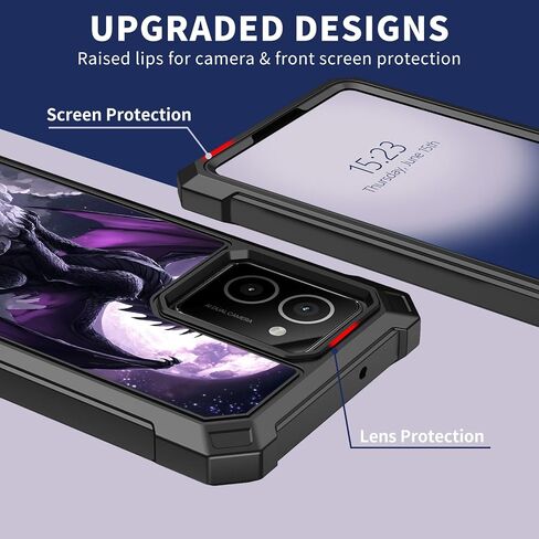 for Hmd Vibe Case with Tempered Glass Screen Protector,Dual Layer TPU Soft Silicone Shockproof Protective Cover for Nokia HMD Vibe N159V TA-1590,Purple Dragon in Saudi Arabia