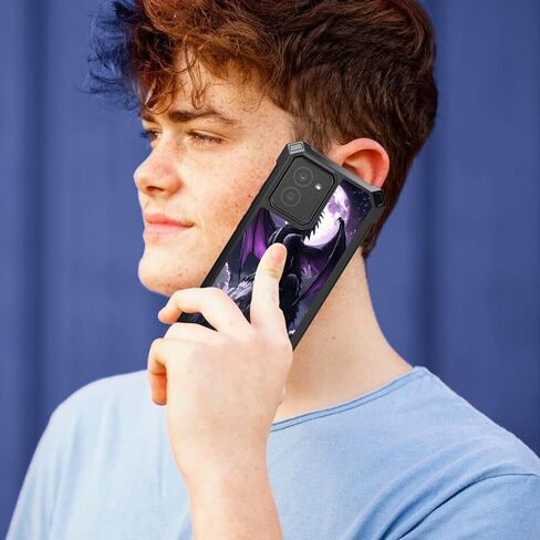 for Hmd Vibe Case with Tempered Glass Screen Protector,Dual Layer TPU Soft Silicone Shockproof Protective Cover for Nokia HMD Vibe N159V TA-1590,Purple Dragon in Saudi Arabia
