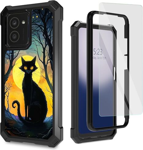 بالنسبة لحالة HMD Vibe مع واقي شاشة زجاجي مقسى ، طبقة مزدوجة TPU Soft Silicone Silrackproof Prochoved Cover for Nokia HMD Vibe N159V TA-1590 ، Purple Dragon in Kuwait