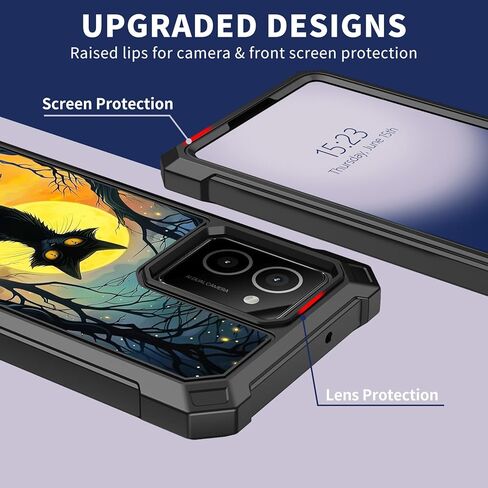 بالنسبة لحالة HMD Vibe مع واقي شاشة زجاجي مقسى ، طبقة مزدوجة TPU Soft Silicone Silrackproof Prochoved Cover for Nokia HMD Vibe N159V TA-1590 ، Purple Dragon in Kuwait