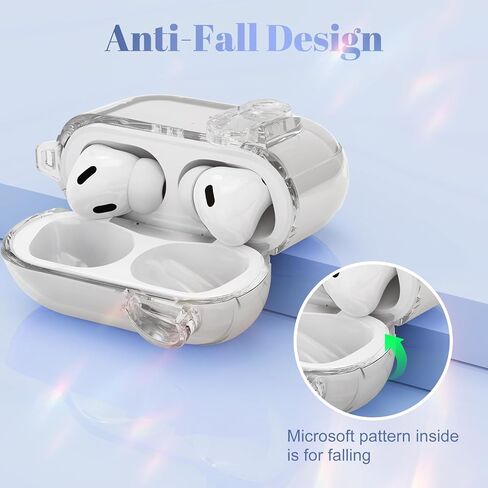 (with Safety Lock) Compatible with Airpods Pro 2nd/1st Generation Cases Women Girls, Cute Soft TPU Clear Case Cover for Apple AirPods Pro 2 Case with Strawberries Keychain for Airpod iPod Pro 2/1 in Kuwait