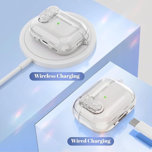 (with Safety Lock) Compatible with Airpods Pro 2nd/1st Generation Cases Women Girls, Cute Soft TPU Clear Case Cover for Apple AirPods Pro 2 Case with Strawberries Keychain for Airpod iPod Pro 2/1 in Kuwait